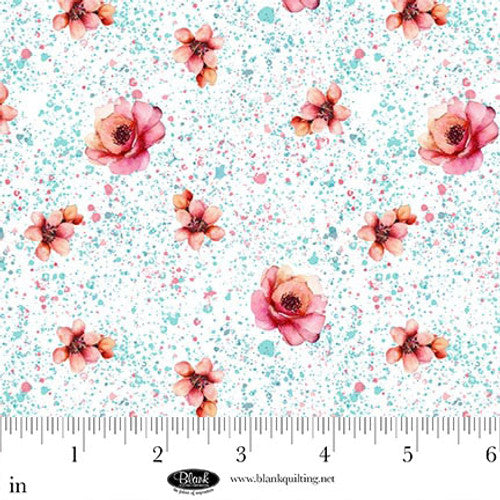 Curtain Valance - Panda Paradise Digital Small Floral White Cotton