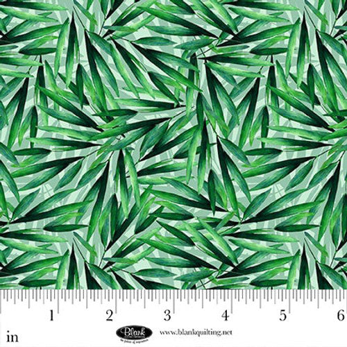 Curtain Valance - Panda Paradise Digital Foliage Emerald Cotton