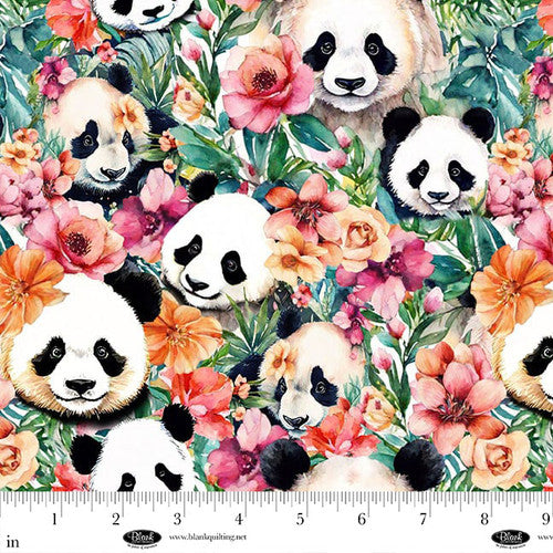 Curtain Valance - Panda Paradise Digital Packed Pandas Cotton