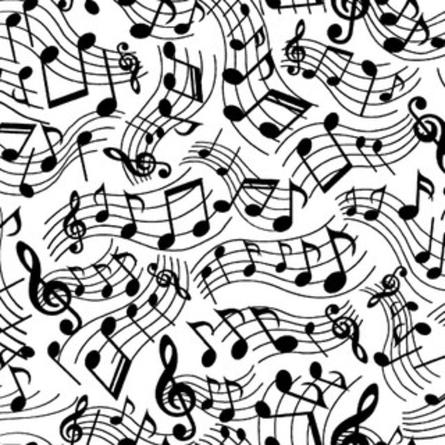 Music Notes Flannel Fabric