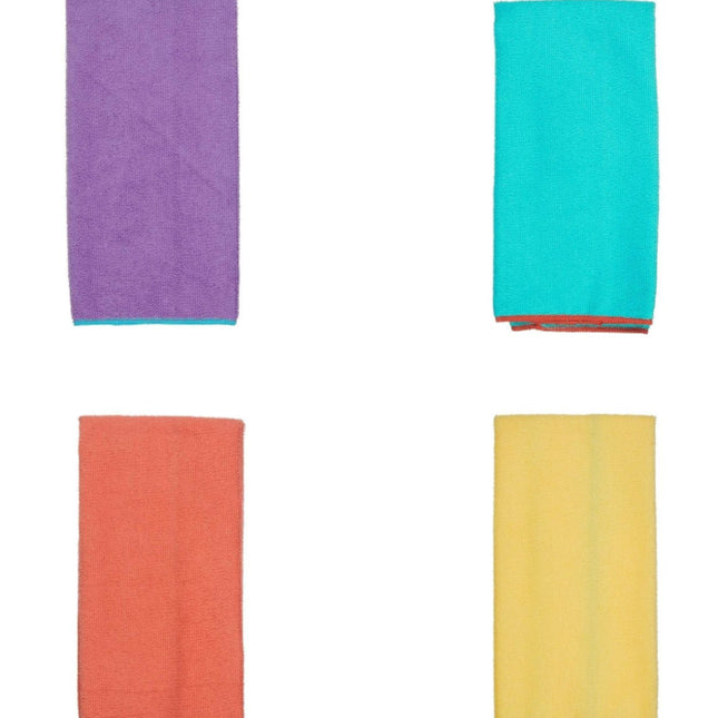 Assorted Solid Colored Microfiber Kitchen Towels 14" x 26" in, 10 Count Bundle