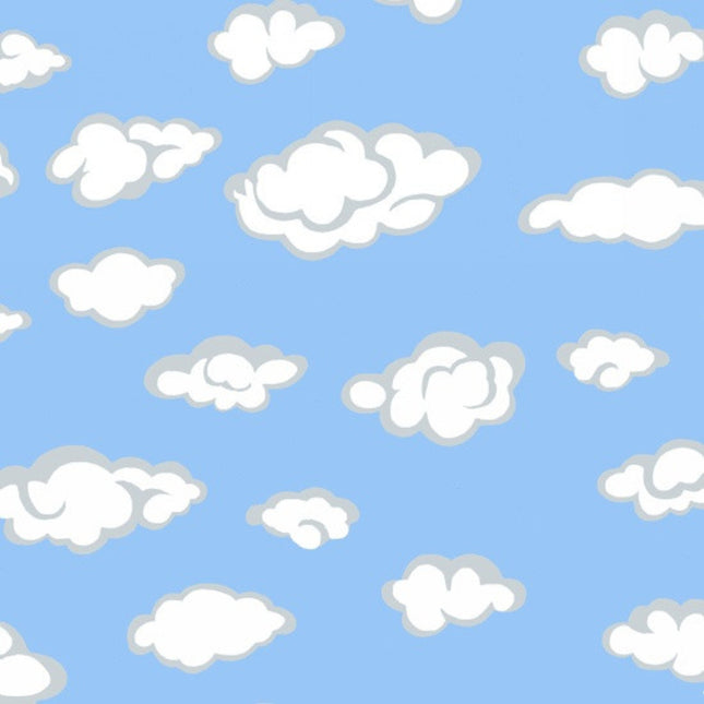 Clouds Blue Flannel Fabric