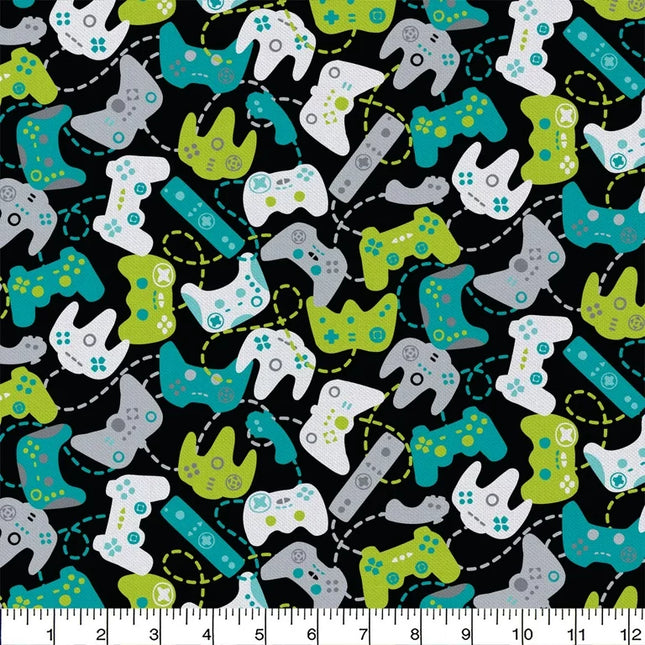 Game Controllers Cotton Fabric - 1 Yard Precut