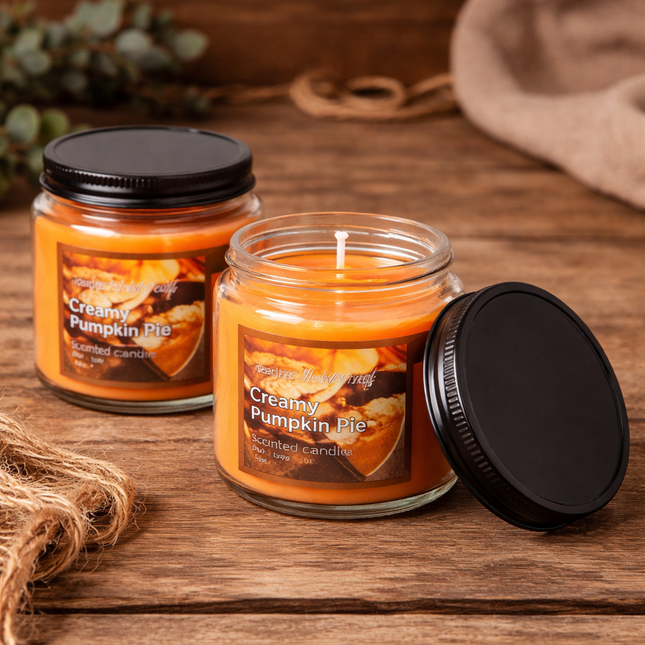 Perfect Harvest Scented Candle, Creamy Pumpkin Pie - 7 oz Set of 2