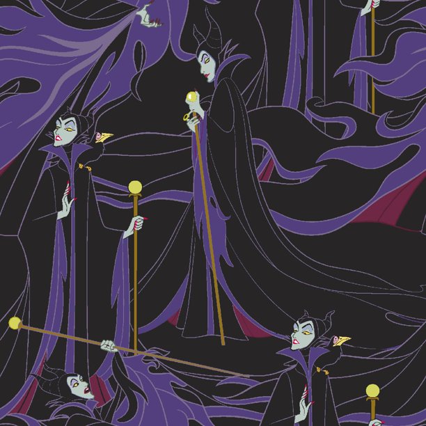 Evil Maleficent Cotton Fabric - 1 Yard Precut