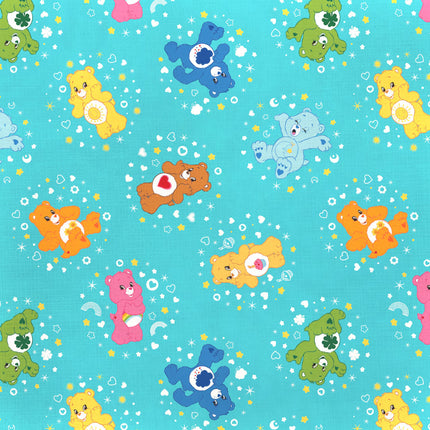 Care Bears Turquoise Belly Badge Cotton Fabric