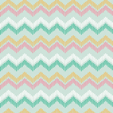 Chevron Chic Light Aqua Flannel Fabric