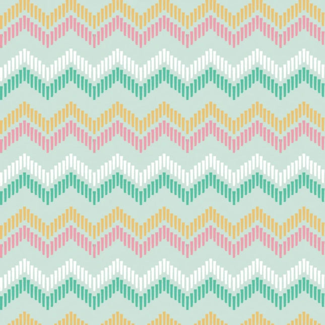Chevron Chic Light Aqua Flannel Fabric