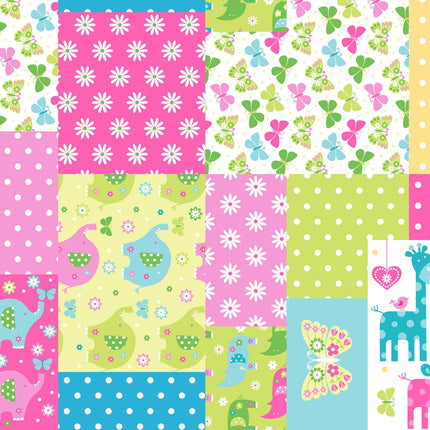 Fun Flannel- Baby Patch Pastel Multi Fabric