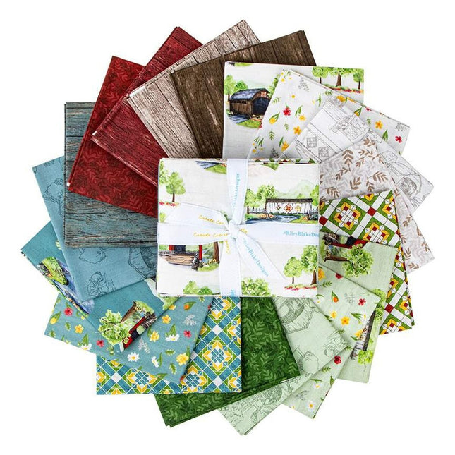 18 Fat Quarters - Assorted Covered Bridge in Spring Fat Quarter Bundle