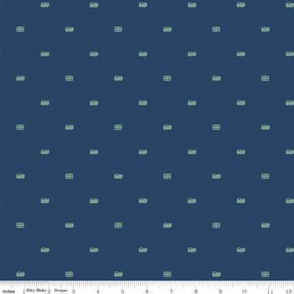 Thomas & Friends™ 80th Anniversary Train Dots Navy Cotton Fabric