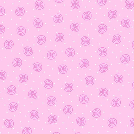 Swirls Baby Pink Flannel Fabric