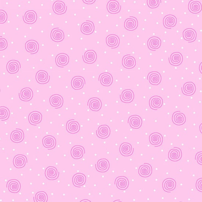 Swirls Baby Pink Flannel Fabric