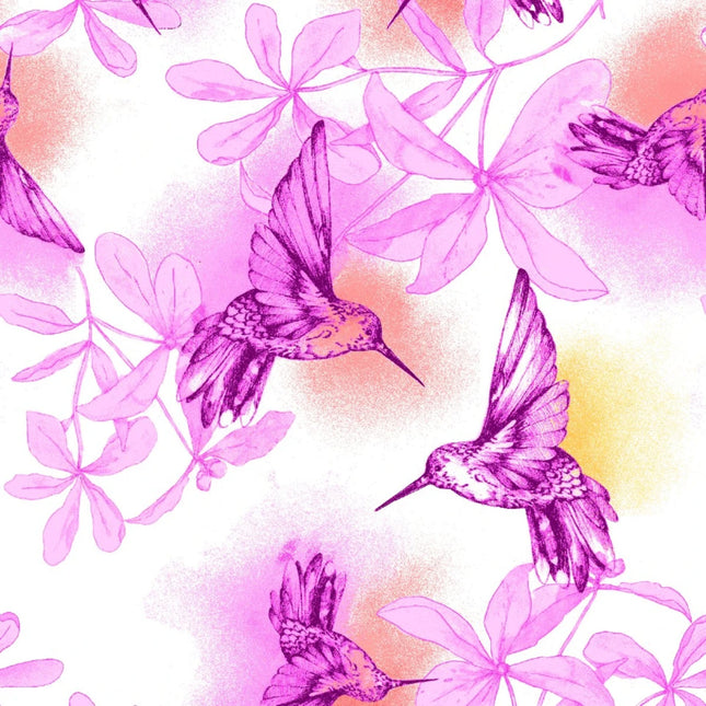 Hummingbirds Comfy Flannel Fabric