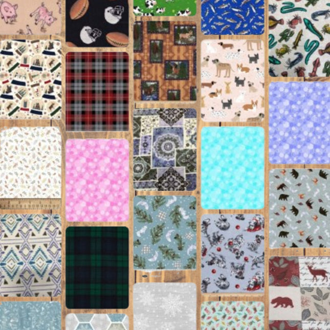 Assorted Novelty Flannel Fabric - 1 lb Scrap Bundle
