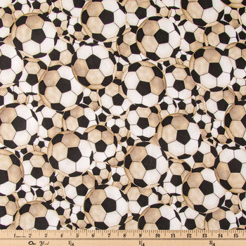 Soccer Balls Calico Cotton Fabric