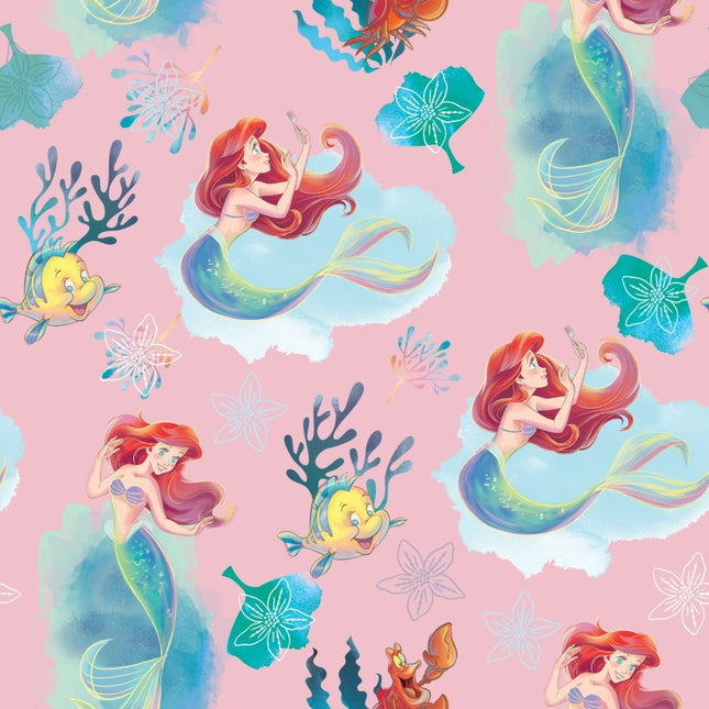 Princess Ariel Pink Cotton Fabric