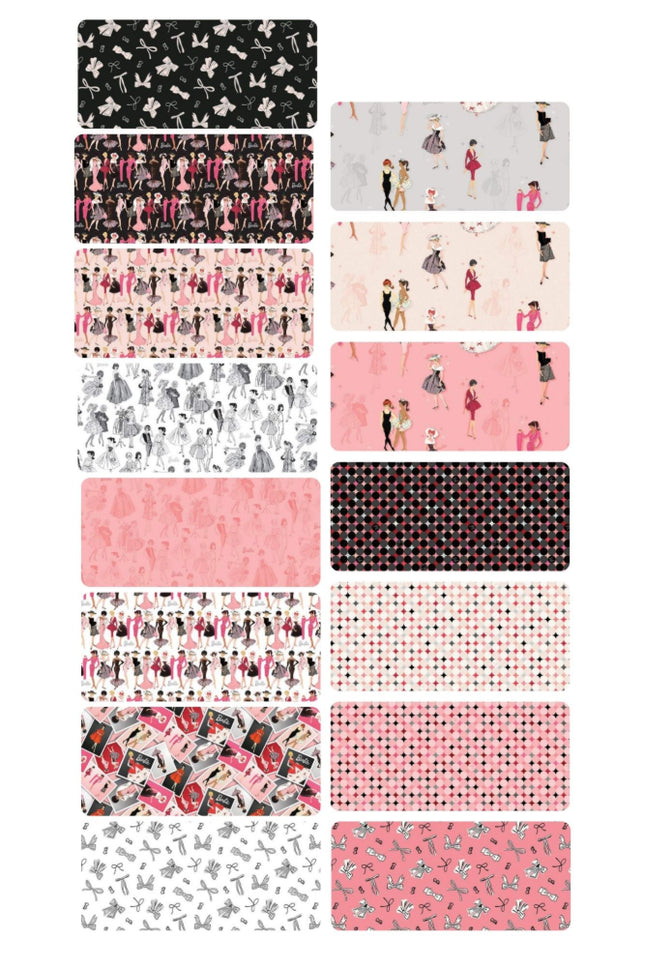 Assorted Barbie Vintage Cotton 15 Yard Flat Fold Bundle