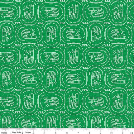 FFA Forever Blue 2 Farm Patch Green Cotton Fabric