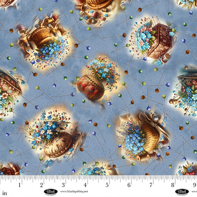 Forget Me Not Pin Cushions Cotton Fabric