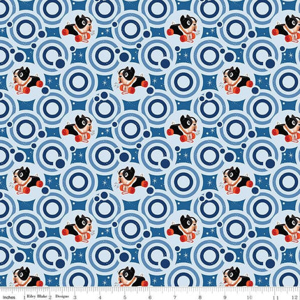 Pop 'n Play Bubble Dots Sky Cotton Fabric