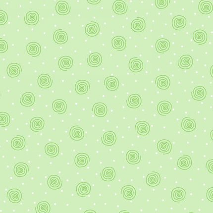 Swirls Lime Green Flannel Fabric