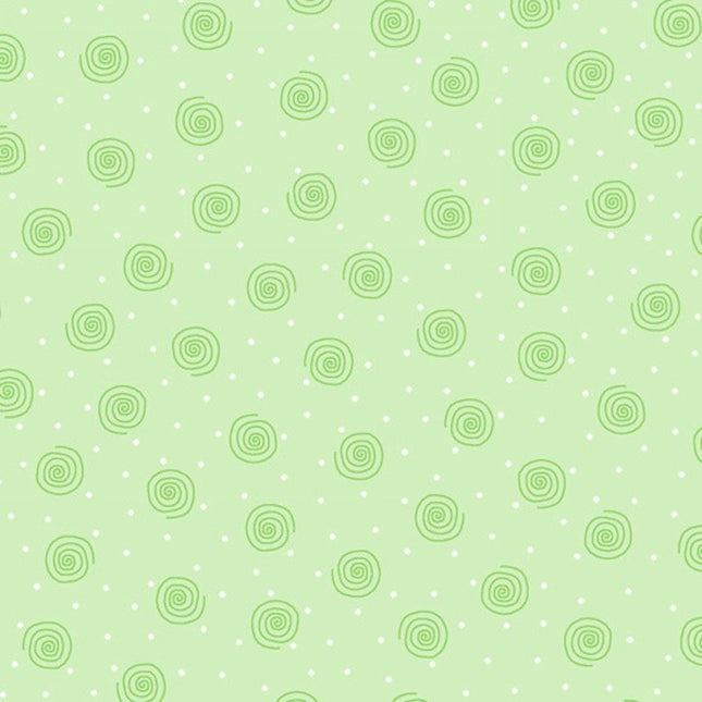 Swirls Lime Green Flannel Fabric