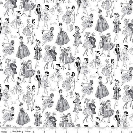 Barbie Vintage Tonal White Cotton Fabric Table Runner & Placemats