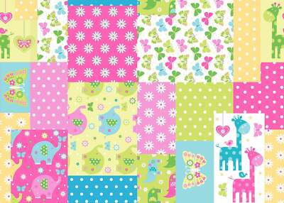 Handmade Blanket, Burp Rag/ Security Blanket, and Bib Baby Patch Pastel Multi