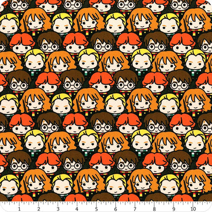 Harry Potter Kawaii Characters Stacked Cotton Fabric Pillowcase