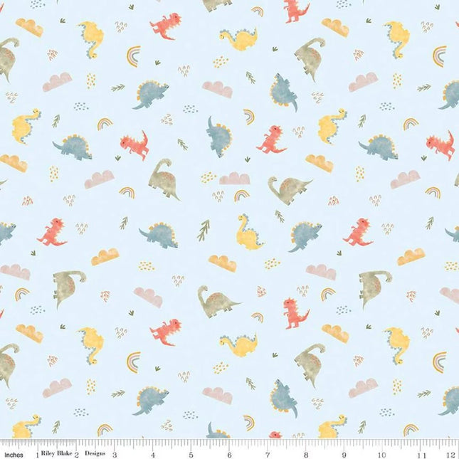 Dinos Sky Flannel Fabric