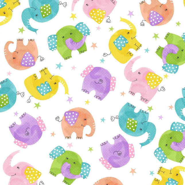 Fun Flannel Elephants Fabric