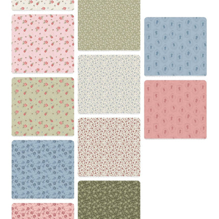 10 Fat Quarters - Assorted Anne of the Green Gables Floral Cotton Fat Quarter Bundle