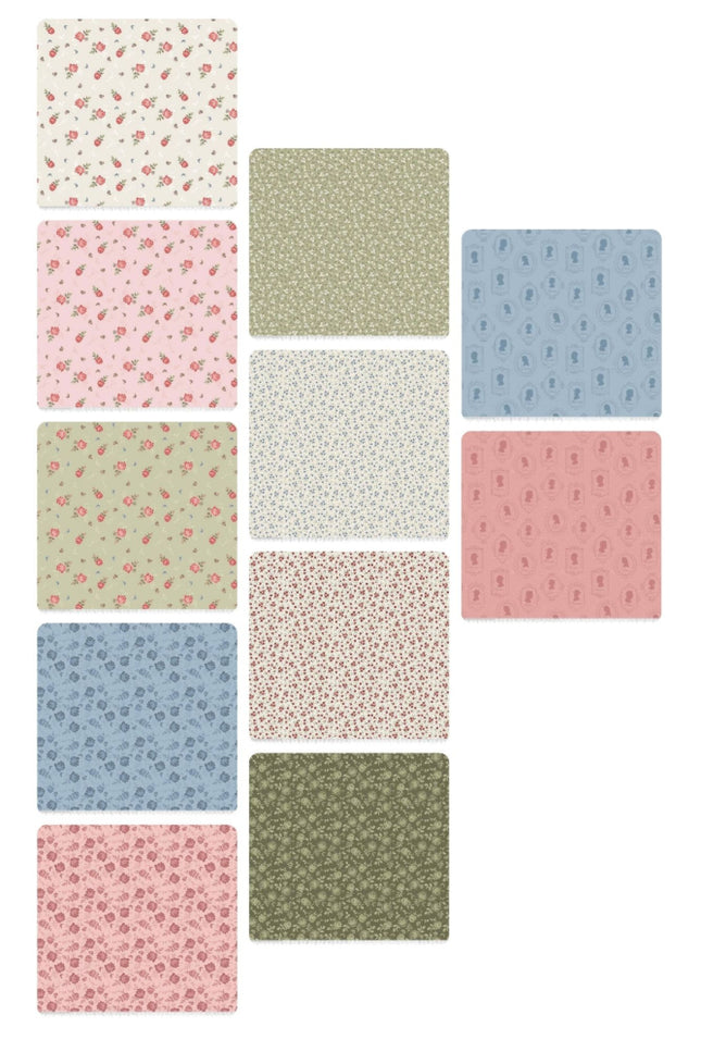 10 Fat Quarters - Assorted Anne of the Green Gables Floral Cotton Fat Quarter Bundle