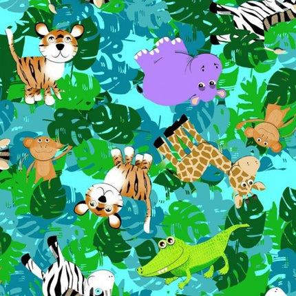 Fluffy Flannel Jungle Friends Flannel Fabric