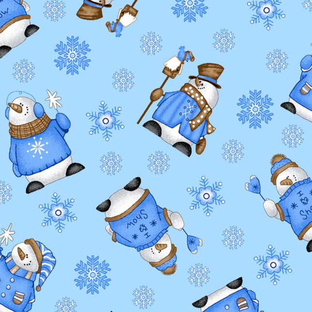 Snowmen Flannel Fabric