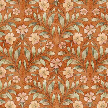 Cotton Tails Set Floral Rust Fabric