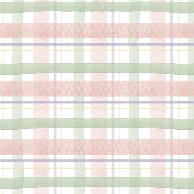 Sweet Spring Blooming Plaid Cotton Fabric