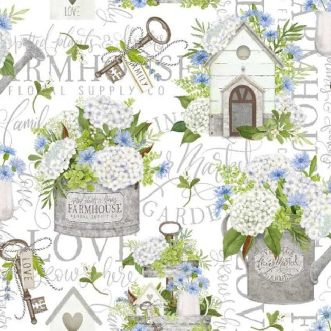 Love Grows Here Farmhouse Cotton Fabric
