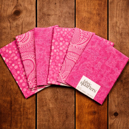 6 Fat Quarters - Sweet Raspberry Fat Quarter Bundle
