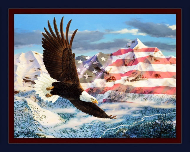 The Height of Freedom Flag Panel Cotton Fabric