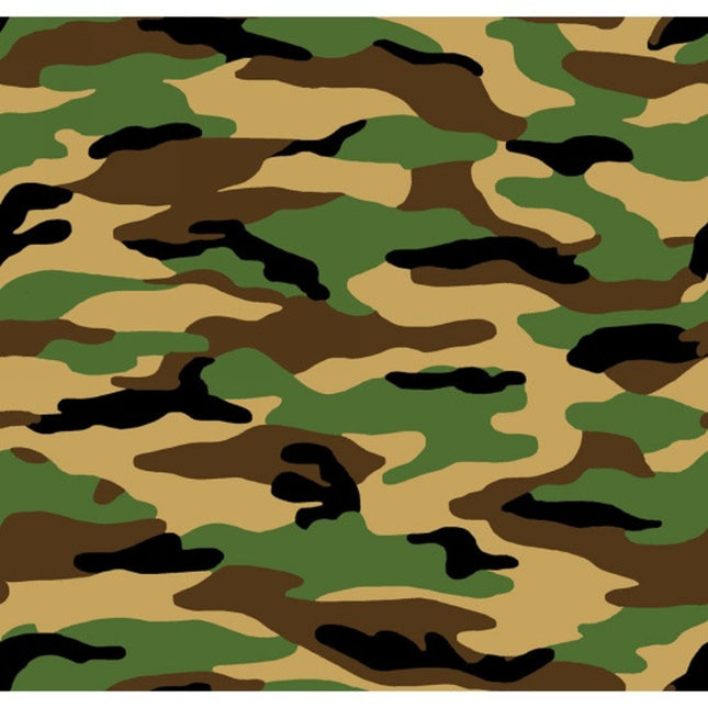 Camouflage Green Flannel Fabric