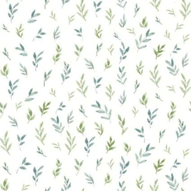 Intriguing Mushrooms Tiny Leaves Cotton Fabric