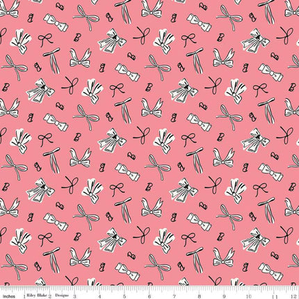 Barbie Vintage Bows Pink Cotton Fabric