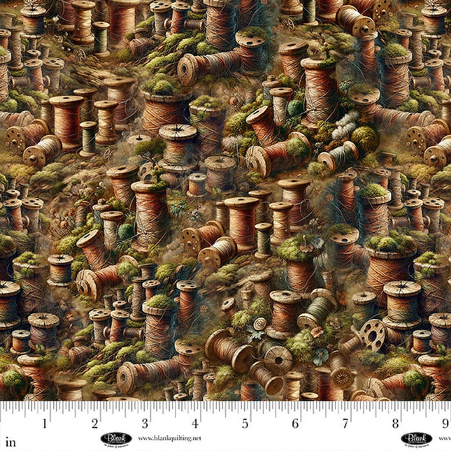 Forget Me Not Thread and Moss Cotton Fabric