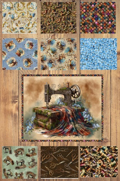 Forget Me Not 1/2 Yard or 1 Yard With Panel Bundle Cotton Fabric