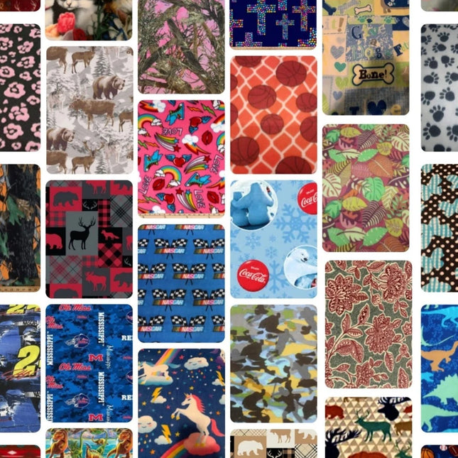 Assorted Novelty Fleece Flat Fold Assortment 10 Yard Bundle Fabric