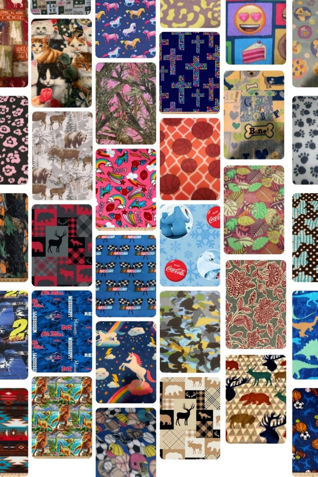 Assorted Novelty Fleece Flat Fold Assortment 10 Yard Bundle Fabric