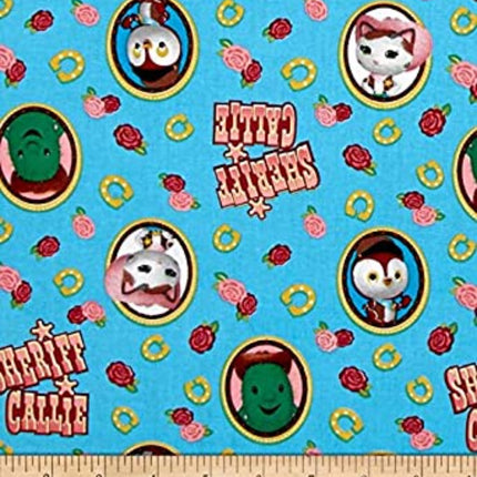 Sheriff Callie Blue Cotton Fabric Table Runner & Placemats