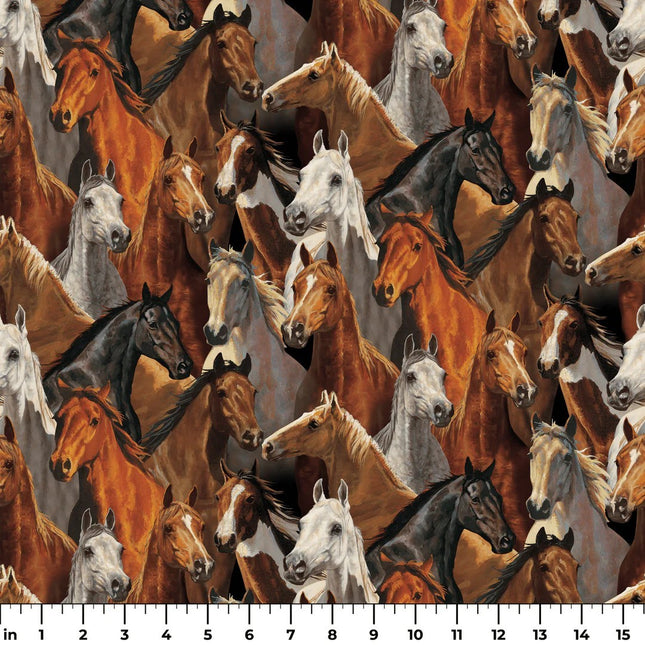 Rivers Bend Horses - Hay Girl Hay Cotton Fabric